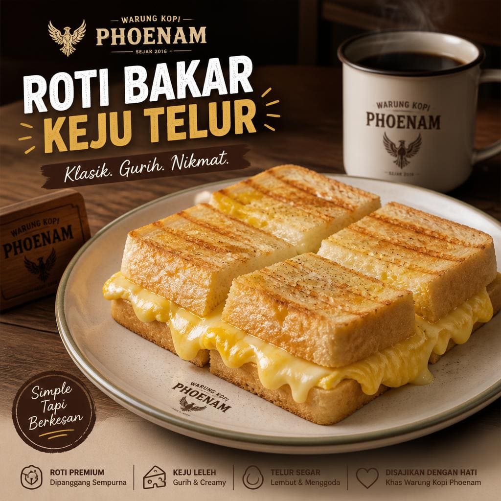 Roti Bakar Keju Telur Warkop Phoenam